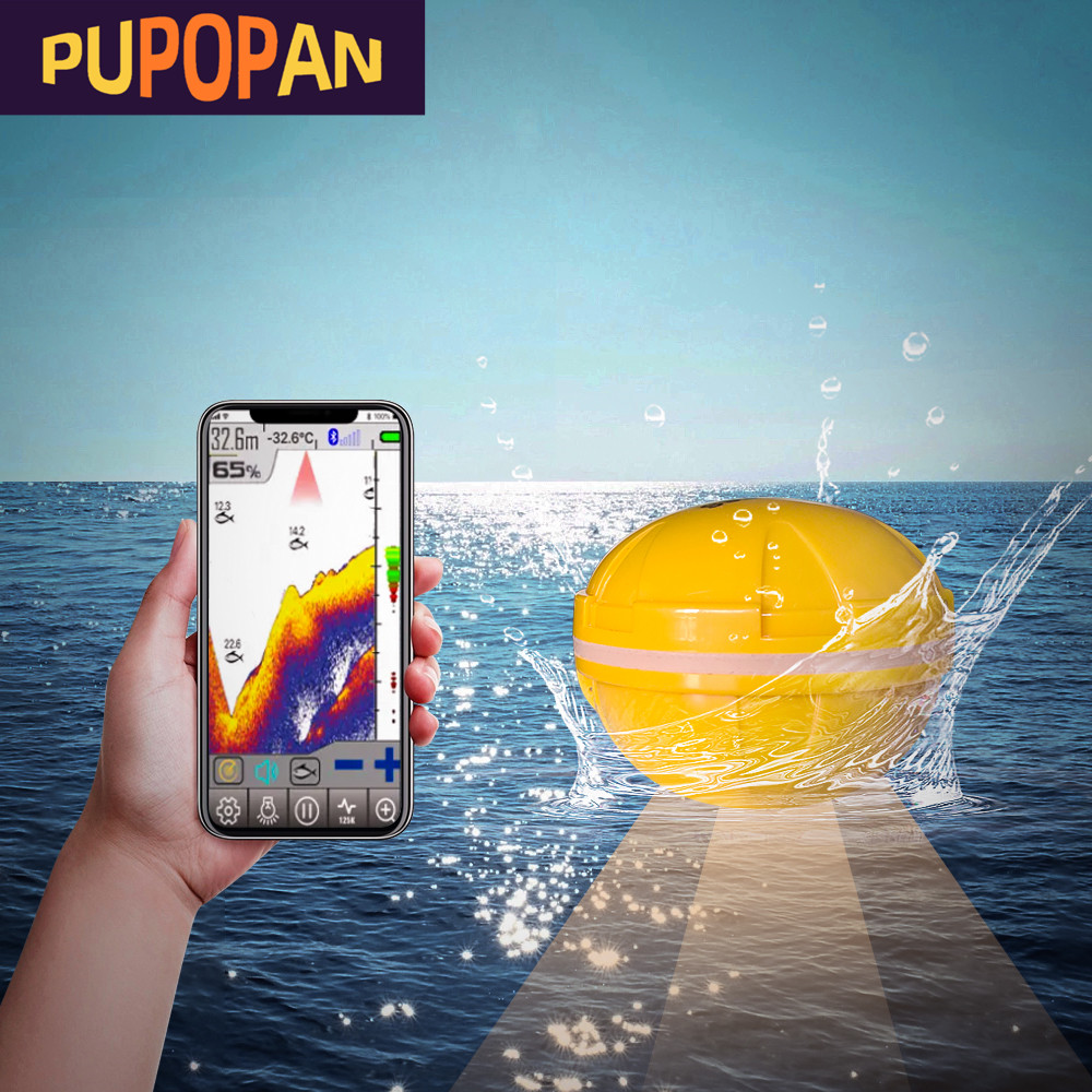 Fish Finder Gps - PUPOPAN 100M Gloednieuwe Smart Telefoon Fishfinder