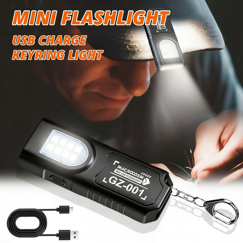 Fishing Light - LED-sleutelhangerzaklamp Type C Oplaadbaar 550LM Draagbare